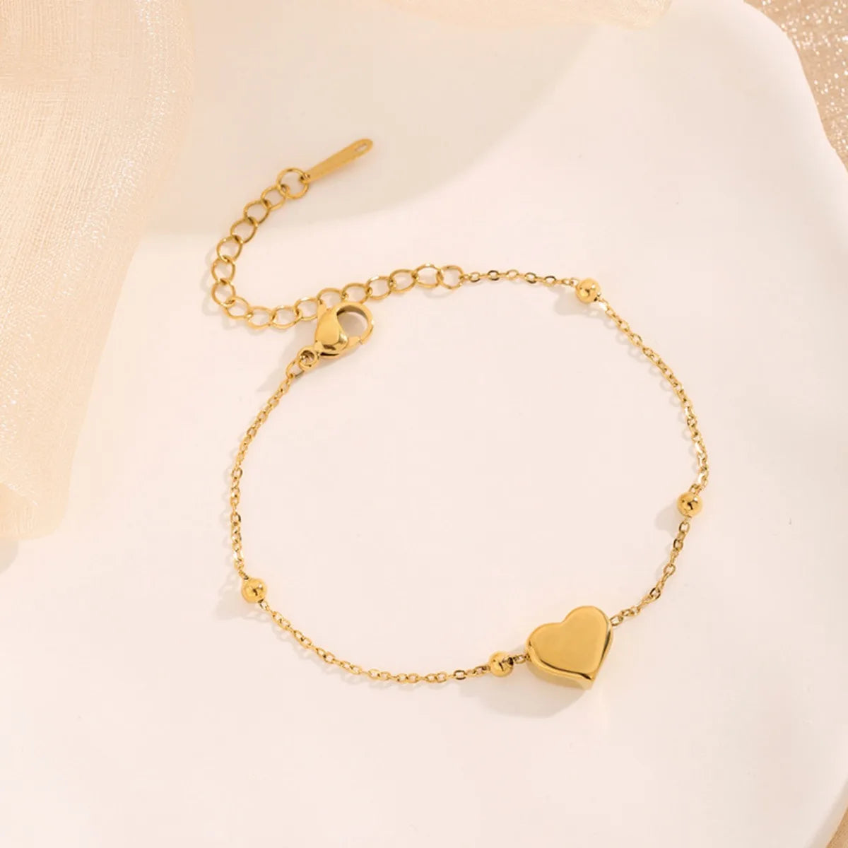 Conjunto de Joias - Colar e Pulseira Coração Tom Ouro