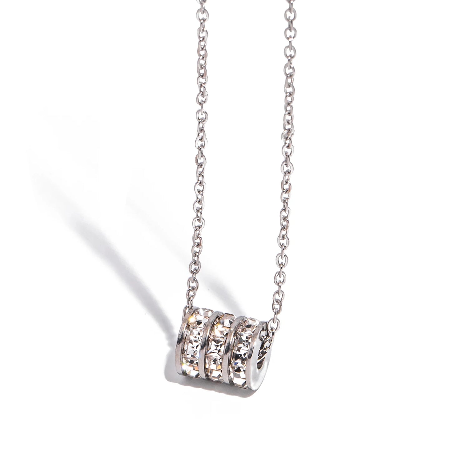 Colar Pingente Cilíndrico Brilhante