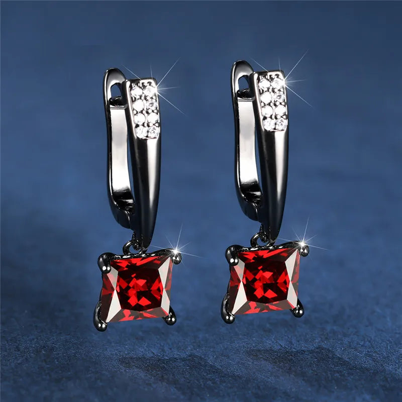 Brincos Quadrados Zircônia Cúbica