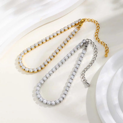 Pulseira Feminina Aço Inoxidável Com Zircônia