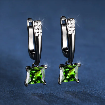 Brincos Quadrados Zircônia Cúbica