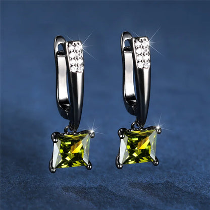 Brincos Quadrados Zircônia Cúbica