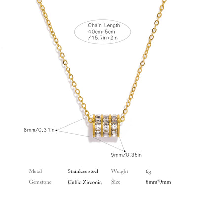 Colar Pingente Cilíndrico Brilhante