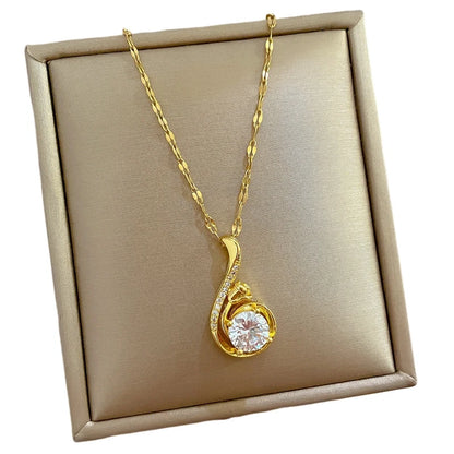 Colar Feminino de Luxo Design Brilhante Aço Titânio