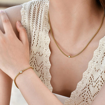 Conjunto de Joias - Colar Em Zircônia e Pulseira