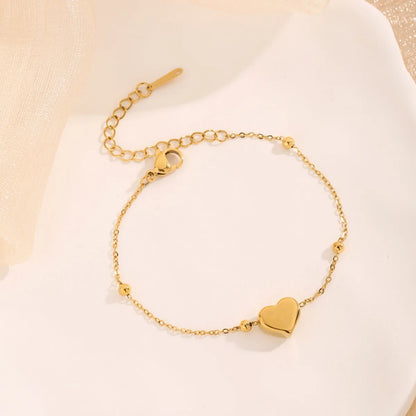 Conjunto de Joias - Colar e Pulseira Coração Tom Ouro