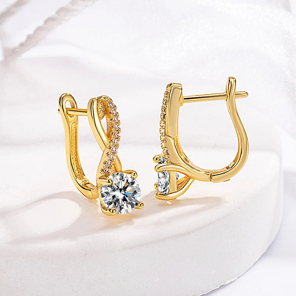 Brincos Pedra Moissanite