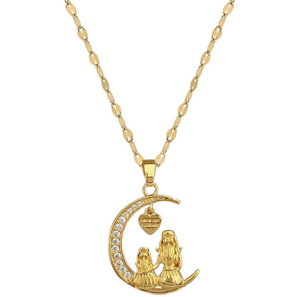 Colar Aço Titânio Coração Lunar