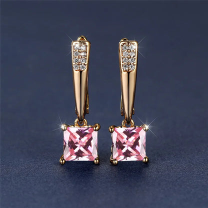 Brincos Quadrados Zircônia Cúbica