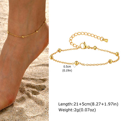 Tornozeleira Feminina Em Aço Inoxidável