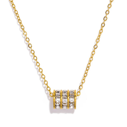 Colar Pingente Cilíndrico Brilhante