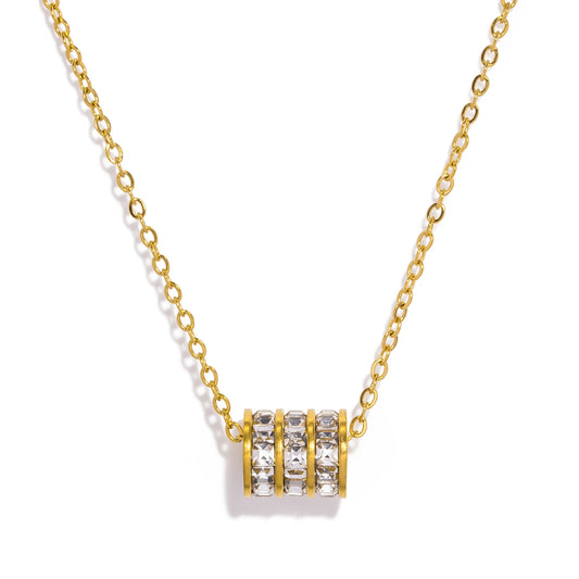 Colar Pingente Cilíndrico Brilhante