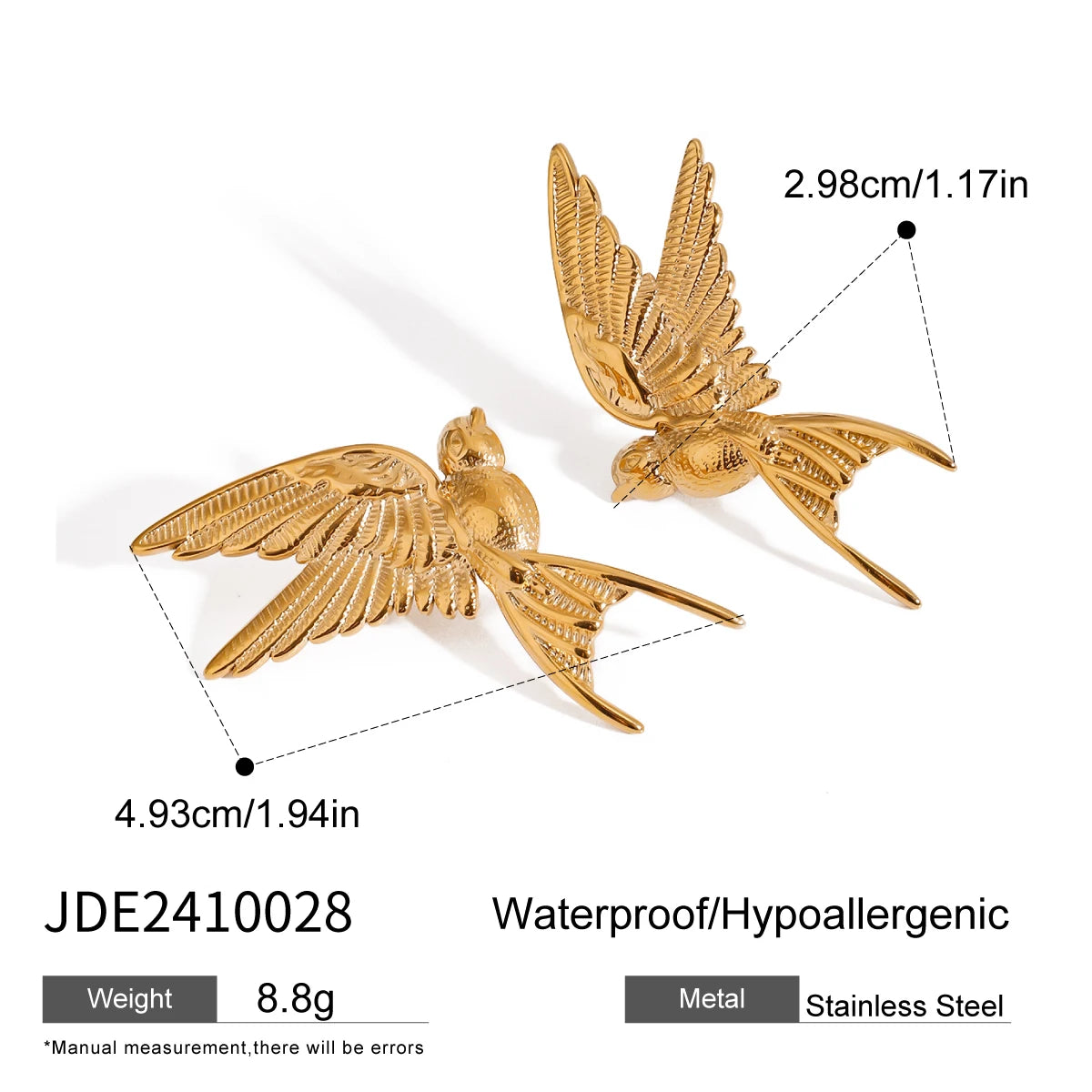 Brincos de Pino Em Forma de Pássaro