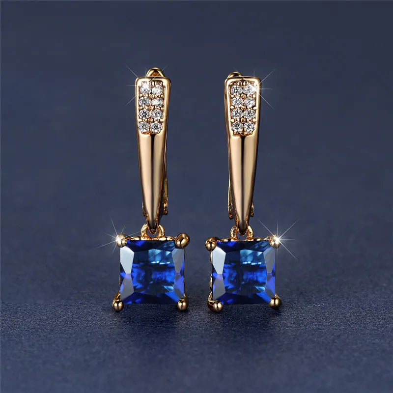 Brincos Quadrados Zircônia Cúbica