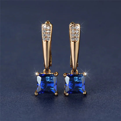 Brincos Quadrados Zircônia Cúbica