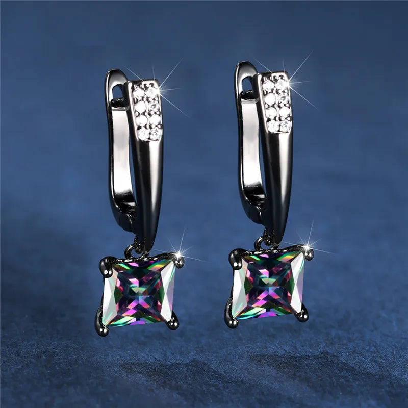 Brincos Quadrados Zircônia Cúbica