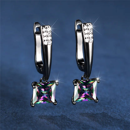 Brincos Quadrados Zircônia Cúbica