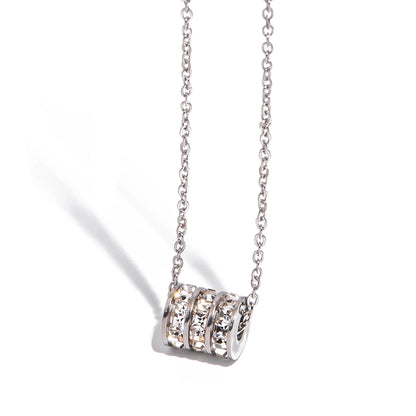 Colar Pingente Cilíndrico Brilhante