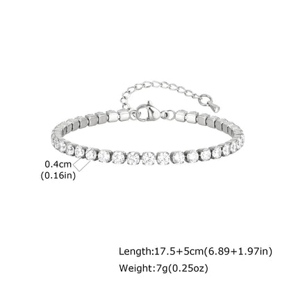 Pulseira Feminina Aço Inoxidável Com Zircônia