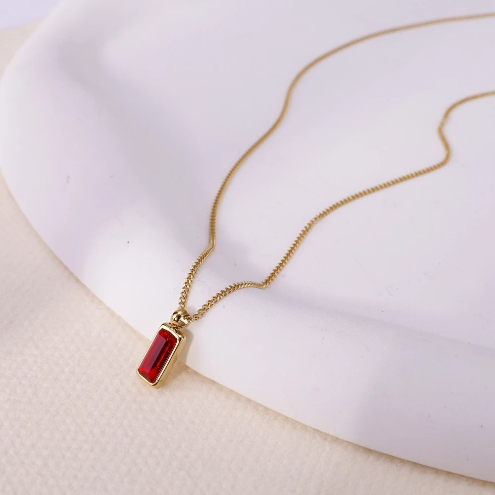 Colar Feminino Pendente de Cristal em Zircônia