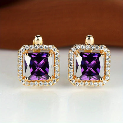 Brincos Pedra Quadrada