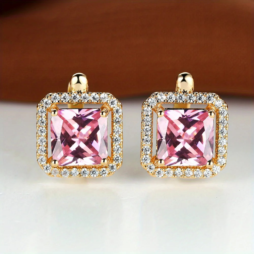 Brincos Pedra Quadrada