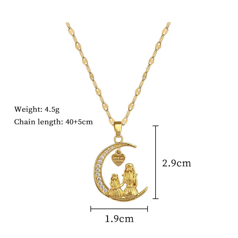 Colar Aço Titânio Coração Lunar