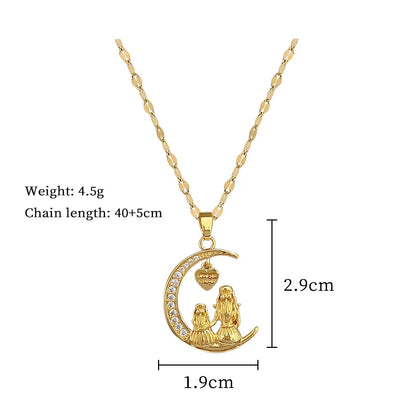 Colar Aço Titânio Coração Lunar