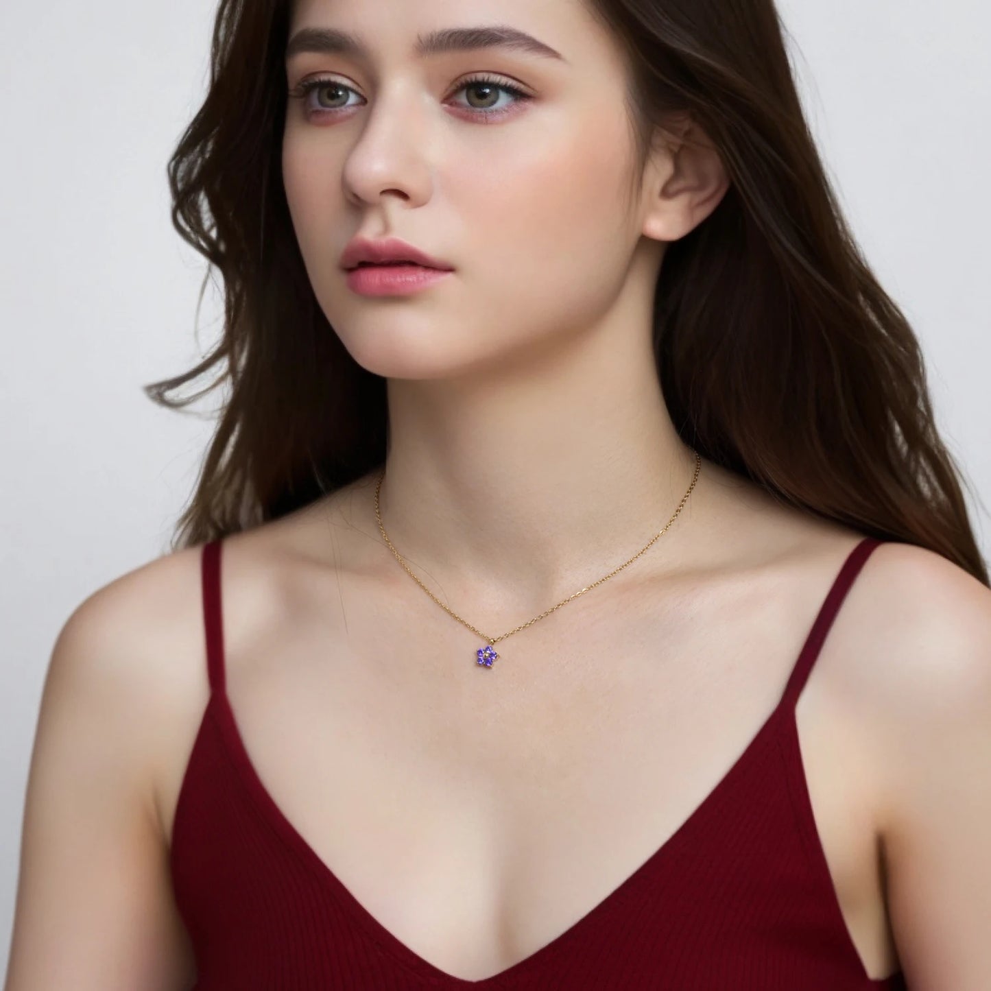 Colar Feminino Delicado Pingente de Flor