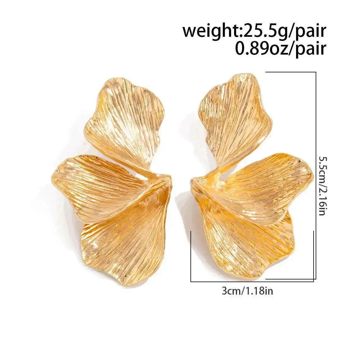 Brincos de Pétala Em Ouro