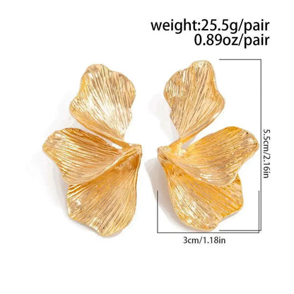 Brincos de Pétala Em Ouro