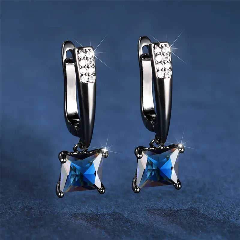 Brincos Quadrados Zircônia Cúbica