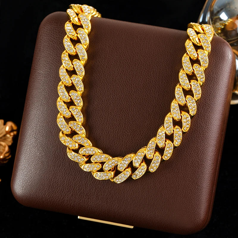 Conjunto de Joias - Corrente Cubana Feminina e Pulseira