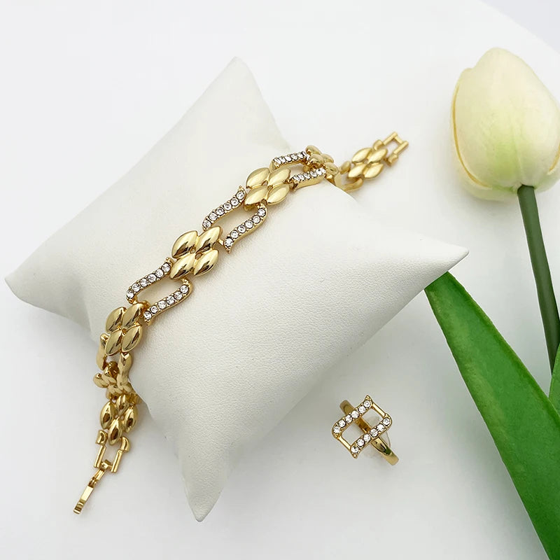 Conjunto de Joias Luxo Estilo Dubai