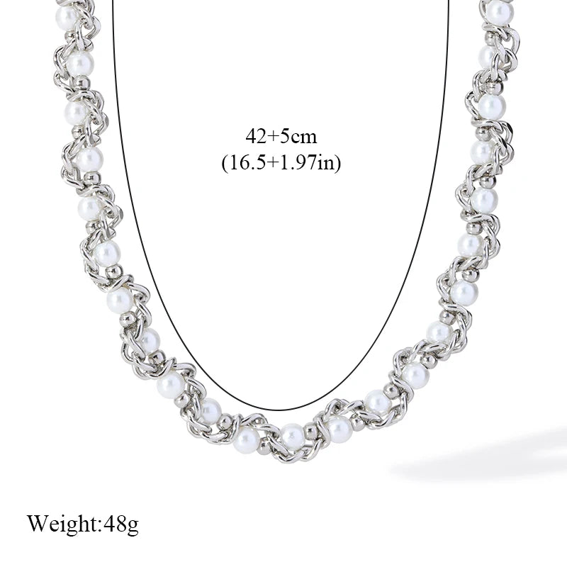 Conjunto de Joias - Colar e Pulseira Aço Inoxidável