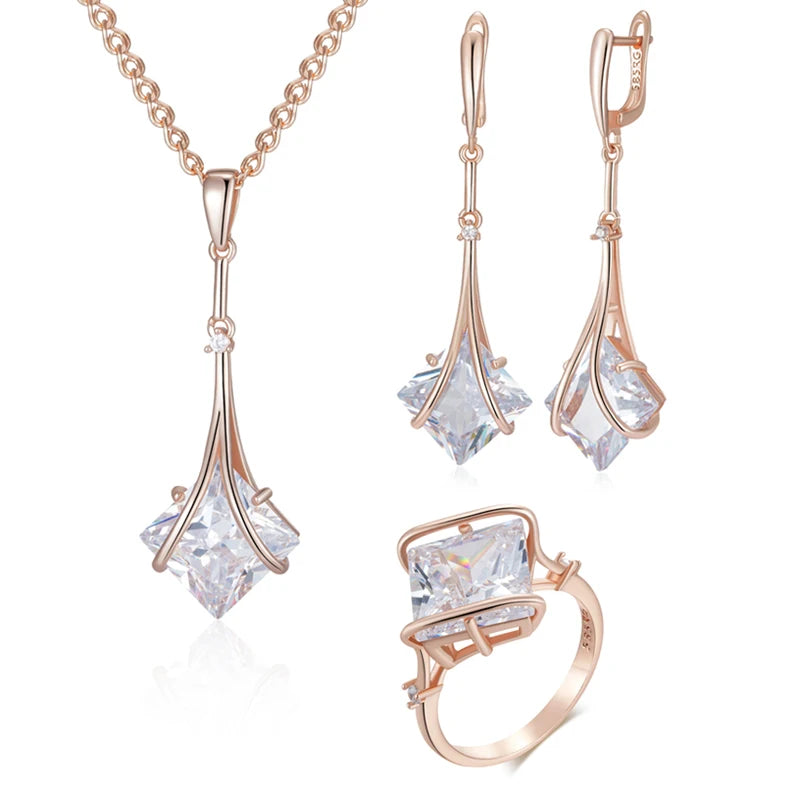 Conjunto de Joias - Colar, Brincos e Anel