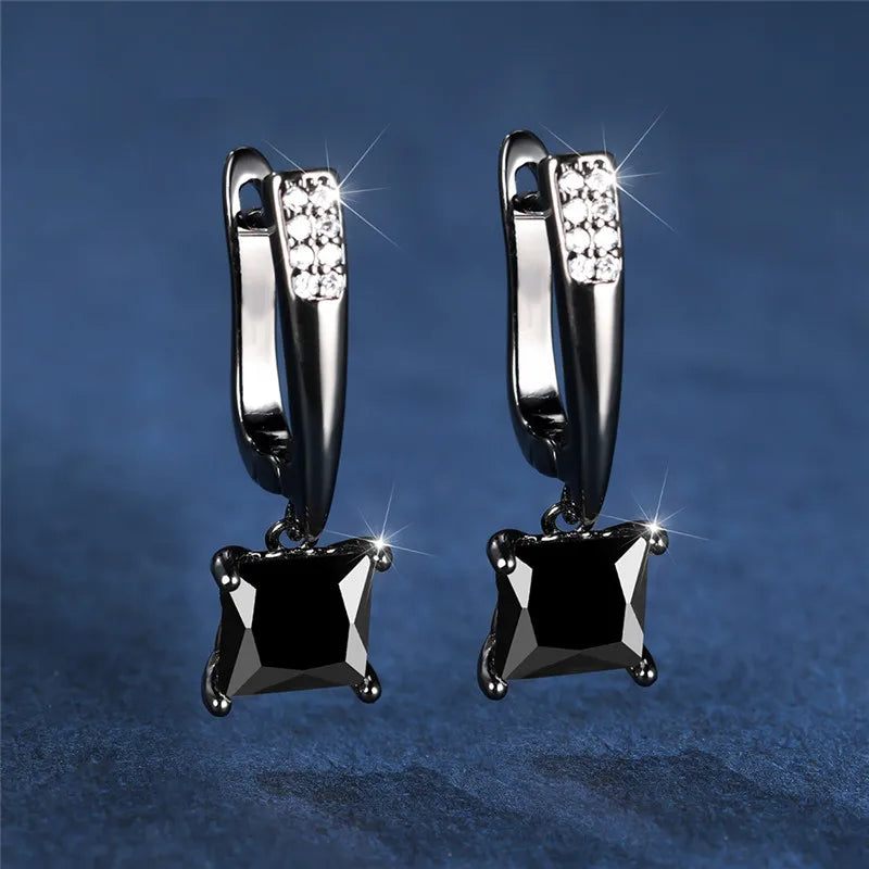 Brincos Quadrados Zircônia Cúbica