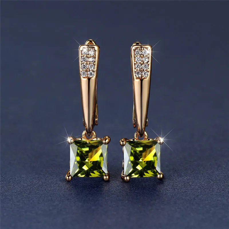 Brincos Quadrados Zircônia Cúbica