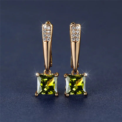 Brincos Quadrados Zircônia Cúbica