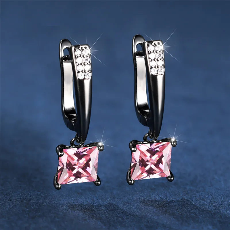 Brincos Quadrados Zircônia Cúbica