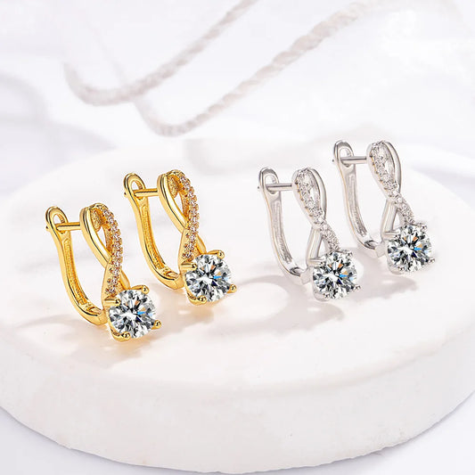 Brincos Pedra Moissanite