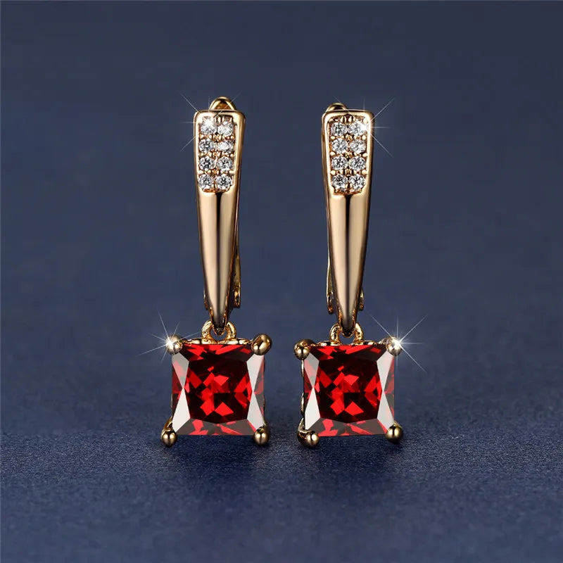 Brincos Quadrados Zircônia Cúbica