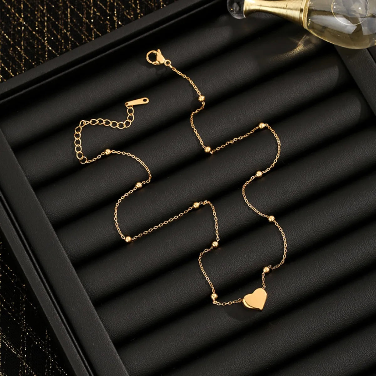 Conjunto de Joias - Colar e Pulseira Coração Tom Ouro