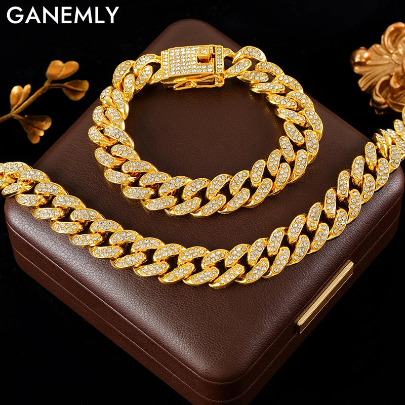 Conjunto de Joias - Corrente Cubana Feminina e Pulseira