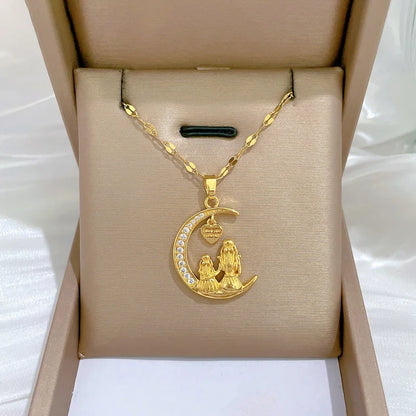 Colar Aço Titânio Coração Lunar