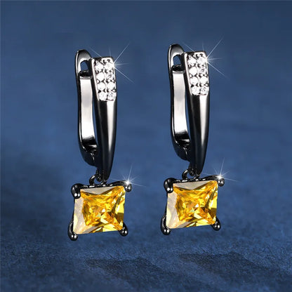 Brincos Quadrados Zircônia Cúbica