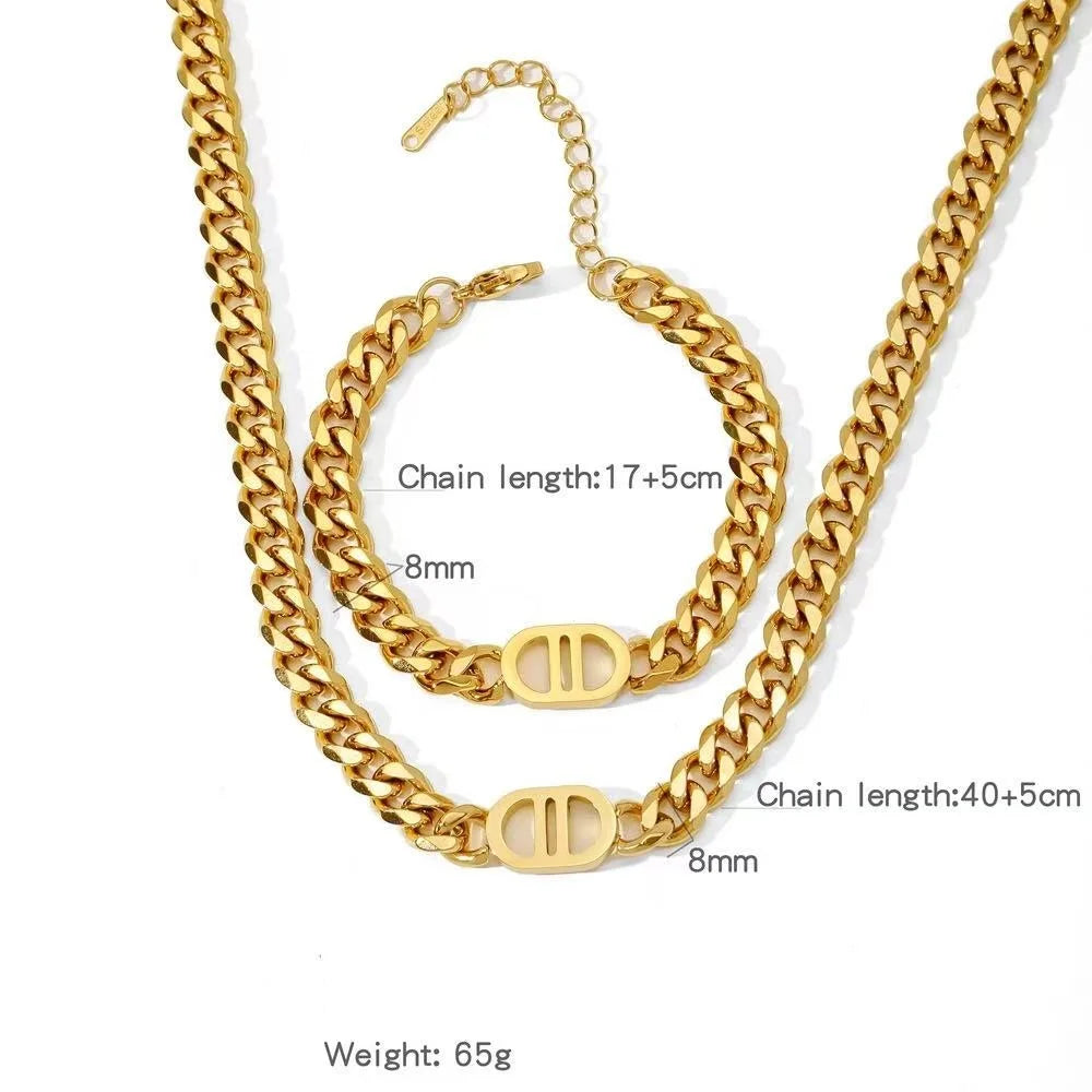 Conjunto de Joias - Colar e Pulseira de Elo