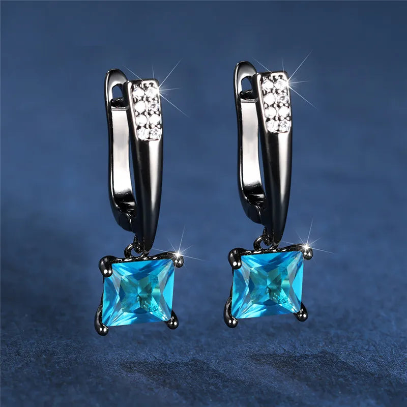 Brincos Quadrados Zircônia Cúbica