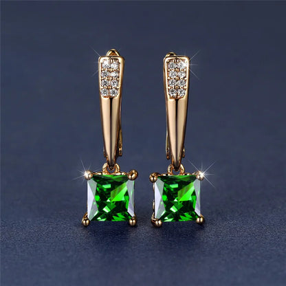 Brincos Quadrados Zircônia Cúbica