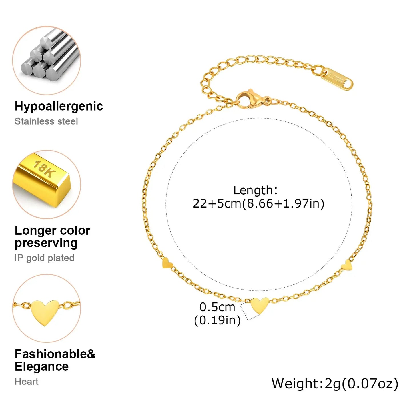 Tornozeleira Feminina Em Aço Inoxidável